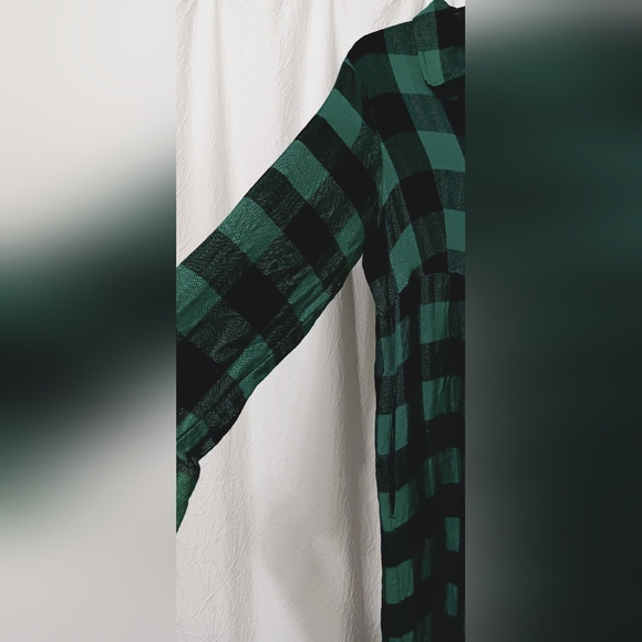 Coldwater Creek Green and Black Plaid Midi Dress 12P - Picture 4 of 11